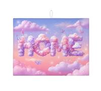 Cloud Home, tappetino scolapiatti per bancone della cucina, tappetino assorbente scolapiatti a forma di nuvola di pesca, tappetino in microfibra fantasioso per proteggere bar, 45,7 x 61 cm