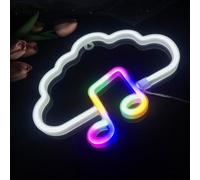 Cloud Music, bianco + colorato LED neon segno, disegno carino, USB/AA Dual Use batteria, bar, partito, luce della decorazione domestica, regali regalo festival