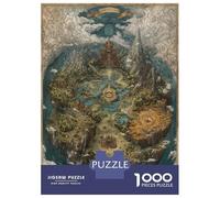 Cloud-Sea Holy Isle Puzzle Decompressione Intellettuale 1000 Pezzi Map of The Secret Realm Puzzle Decorazione Per La Casa Per Adulti Ragazzi Bambini 70x50cm/1000pcs