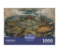 Cloud-Sea Holy Isle Puzzle Decompressione Intellettuale 1000 Pezzi Map of The Secret Realm Puzzle Regalo Educativo Per Adulti Ragazzi Bambini 38x26cm/1000pcs
