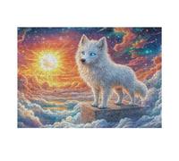 Cloud Sea Sun White Wolf Puzzle 300 Pezzi Serate In Casa Con Amici Giochi Da Tavolo Per Gruppo Divertimento E Convivialità Regalo Per Amici E Parenti 300 PCS