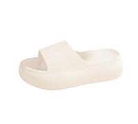 Cloud Sliders - Sandali da donna e uomo, ultra morbidi, ad asciugatura rapida, con punta aperta, super morbidi, comodi, suola spessa, pantofole per interni ed esterni, bianco, 36.5 EU