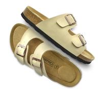 CLOUDAIR Joyce - Sandali unisex eleganti e confortevoli, con supporto per l'arco, cinghie regolabili con fibbia e plantare in sughero per abbigliamento estivo, disponibili in taglie medie e larghe