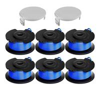 Cloudarrow Bobina per decespugliatore con coperchio compatibile con tagliabordi ad alimentazione automatica Hart senza fili, 6 bobine da 3,4 m da 0,065 cm, 2 coperture di ricambio