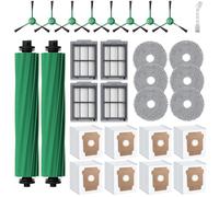 Cloudarrow Kit di 29 accessori per robot aspirapolvere iRobot Roomba Plus 505/405, 2 spazzole a rullo, 6 panni mocio, 4 filtri Hepa, 8 spazzole laterali, 8 sacchetti per aspirapolvere, parti di