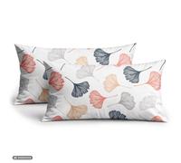 CloudComfort Basic - Fodera per cuscino in cotone con motivi floreali, set da 2 pezzi, 40 x 80 cm, bunt