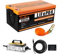 Cloudenergy 48V (51.2V) 100ah LiFePO4 agli ioni di litio per carrelli da golf con BMS 200A, caricatore 20A, app mobile, display touchscreen, 6000+ cicli per carrelli da golf