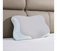 CloudÉtoile Cuscino Cervicale Memory Foam - 2 in 1 Cuscino Letto con Schiuma per Dormire sul lato e sulla schiena, Guanciale Letto Regolabile in altezza, Grigio 64x38x12 cm
