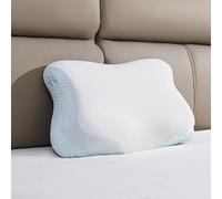 CloudÉtoile Cuscino Cervicale Memory Foam - 2 in 1 Cuscino Letto Ortopedico con Schiuma per Dormire sul lato e sulla schiena, Ergonomico Guanciale Letto Regolabile in altezza, Bianco, 64x38x12 cm