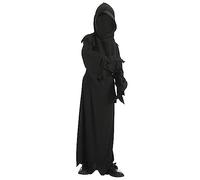 Cloudkids Costume da Morte per bambini Tunica con cappuccio Guanti Cintura Cosplay Halloween Tema Carnevale (5-7 anni)