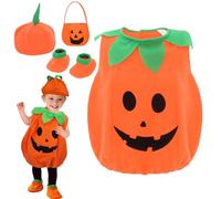 Cloudkids Costume da piccola zucca per bebè,travestimento per Halloween,cosplay,per bambina,carnevale,feste,spettacolo