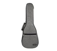 CloudMusic Custodia a Zaino per Ukulele concerto con Tracolla Regolabile e Maniglia per il Trasporto, Imbottitura di 10 mm, Dimensioni 63 cm x 21 cm, design grigio solido