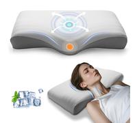 CloudNook Cuscino Cervicale Ortopedico in Memory Foam - Cuscino Ergonomico per Dolore al Collo e Spalle - Fodera in Seta Rinfrescante Anti-Rughe - Per Dormire su Fianco, Schiena o Pancia - Grigio