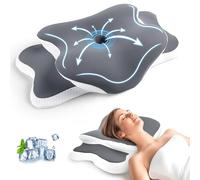 CloudNook Cuscino Ortopedico Cervicale in Memory Foam - Supporto Ergonomico per Collo e Spalle - Anti Dolore per Dormire su Fianco, Schiena o Pancia - Colore Grigio