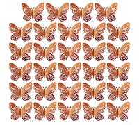 Cloudpower 24 adesivi da parete 3D per farfalle decorative, adesivi vuoti, per fai da te, artigianato, cameretta dei bambini (arancione)