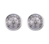 Cloudpower Barometro meccanico 3 in 1 in metallo, barometro con telaio in metallo vintage, con termometro e igrometro, per previsioni meteorologiche interne (argento, 2 pezzi)