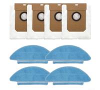 Cloudpower Kit di 8 accessori per aspirapolvere Lubluelu per SL68, 4 sacchetti per la polvere di grande capacità con 4 panni lavabili per mocio di ricambio per aspirapolvere