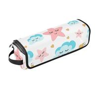 Clouds and Stars - Borsa porta attrezzi per capelli con tappetino resistente al calore, borsa organizer portatile per arricciacapelli, piastre, spazzole, fermagli e fascette per capelli