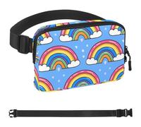 Clouds - Marsupio arcobaleno per donne e uomini, borsa a tracolla con tasche con cerniera, marsupio impermeabile con cinturino regolabile per allenamento, corsa, viaggi, escursionismo, multicolore,