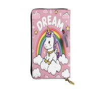 Clouds Rainbow Little White Horse - Portafoglio lungo in pelle da donna, 12 scomparti per carte di credito, tasca per monete con cerniera, scomparti per contanti, elegante borsa a mano
