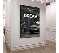 CloudShang HD Stampa Auto Sogno Poster Motivazionale Citazione Parete Arte Guadagna Denaro Mosse Ispirazione Citazione Quadri Sogno Stampe Soggiorno Stanza Ufficio Casa Cuadros Decorazioni K07182