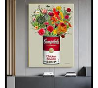 CloudShang Retro Andy Warhol Quadri zuppa con fiori lago montagna poster pop arte vintage parete Quadro soggiorno camera ufficio Decorazioni tela stampe G27164