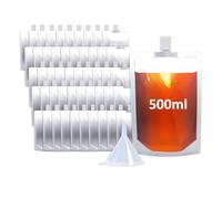 Cloudslucky 50 sacchetti da 500 ml con imbuto, riutilizzabili in plastica trasparente, a prova di perdite, ideali per succhi di frutta, vino, picnic, campeggio, viaggi, festival, feste