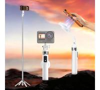 CloudValley 135cm Treppiede Magnetico con Bastone Selfie Magnetico Funzione, due modi per trasportare il telefono, supporta la ricarica USB-C, rotazione di 360/720 gradi, Bianco