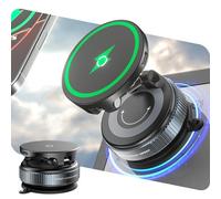 CloudValley Caricatore Wireless Auto 15W con Supporto Magnetico e Ventosa in Gel, Stand Pieghevole 360°, Porta Cellulare, Compatibile con MagSafe iPhone 17/16/15/14/13/12