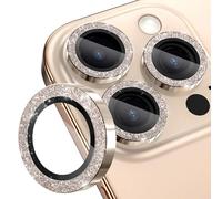 CloudValley Copertura per fotocamera Bling per iPhone 16 Pro e iPhone 16 Pro Max, [Decorazione glitterata] Protettive In Vetro Temperato, Accessori 9H Anti-Graffio HD Chiaro,Deserto Titanio