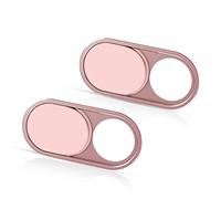 CloudValley Copri Webcam, 0.6mm Ultra-Sottile Metallo, Copri Telecamera per Portatile, MacBook PRO, MacBook Air, PC, Tablet, Mac, iPad, Webcam Cover, 2 Pezzi, Rosa