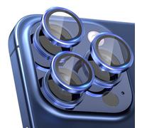 CloudValley Pellicola Fotocamera per iPhone 15 Pro 6,1 Pollici e iPhone 15 Pro Max 6,7 Pollici, Protettive In Vetro Temperato, Accessori 9H Anti-Graffio HD Chiaro, Titanio blu