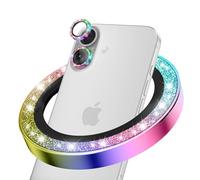 CloudValley Pellicola Protettiva Per Obiettivo Della Fotocamera Con Glitter Per iPhone 17, Vetro Temperato HD Antigraffio, Anello Metallico Infrangibile, Facile Da Installare, Colore Glitter