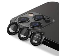 CloudValley - Pellicola protettiva per obiettivo della fotocamera per iPhone 12 Pro Max, in lega di alluminio, confezione da 3 pezzi, con kit di pulizia,Nero