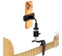 CloudValley Supporto per Chitarra e Telefono 2 in 1 con Capotasto, Installazione Portatile Senza Attrezzi per Chitarra/Basso/Ukulele, Intonazione Stabile, Delicato Sulle Chitarre