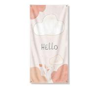 Cloudy Hello - Striscione decorativo per porta d'ingresso, con nuvole pastello morbide, decorazioni floreali per porta d'ingresso, per interni ed esterni, per primavera, calore, forniture per vacanze
