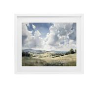 'Cloudy Hills Meadow' | Stampa con cornice sotto vetro | Stupell Industries | Bianco, 53 x 43 cm, facile da appendere e robusto, prodotto negli Stati Uniti, da Franklyn Gregory