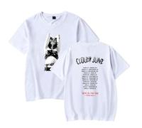 Cloudy June We're All Mad Here Tour t-shirt uomo/donna streetwear maglietta a maniche corte, bianco, L