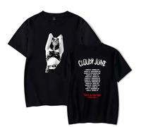 Cloudy June We're All Mad Here Tour t-shirt uomo/donna streetwear maglietta a maniche corte, Nero , S