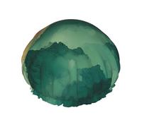 Cloudy Mountain - Cuffia da doccia a doppio strato da donna, impermeabile e resistente, protegge i capelli durante il bagno, bellezza