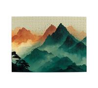 Cloudy Mountain - Puzzle orizzontale in legno, 500 pezzi, per sviluppare abilità pratiche per rilassarsi e interagire genitore-figlio