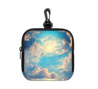 Cloudy Sky, piccola custodia impermeabile con cerniera, in neoprene, per auricolari, portachiavi