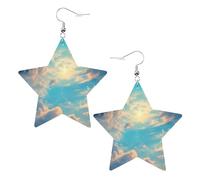 Cloudy Sky Prints, orecchini in pelle a forma di stella, accessori leggeri ed eleganti per feste, balli e vita quotidiana.