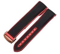 Clouism 20mm 22mm cinturini per orologi in gomma siliconica cinturino in nylon per cinturini Omega Seamaster 300m GMT Chrono 600m Planet Ocean 215 bracciali(Black Red Rosegold,22mm)