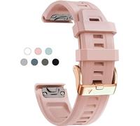 Clouism Cinturino in silicone morbido da 20 mm per Garmin Fenix 5S/5S Plus/6S/7S/Instinct 2S/D2, veloce con fibbia in oro rosa, accessorio traspirante e impermeabile, One Size, Acetato, Non pietra