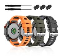 Clouism Cinturino per orologio Garmin Fenix 7/7 Pro/6/6 Pro/5/5 Plus, in morbido silicone per smartwatch Forerunner 965 955/Approach S70 47mm/Instinct 2/quatix 7 Smartwatch, 3Pack3, agate