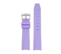 Clouism Cinturino per orologio in gomma naturale con fluoro fine curva da 20 mm, ricambio per cinturino Rolex, nuovi cinturini per orologi di rol Green Submariner Explorer 2, Viola chiaro, 20mm