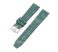 Clouism Cinturino per orologio in gomma naturale con fluoro fine curva da 20 mm, ricambio per cinturino Rolex, nuovi cinturini per orologi di rol Green Submariner Explorer 2, Verde digitale, 20mm