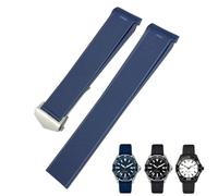 Clouism Cinturino per orologio in gomma siliconica da 20 mm 22 mm, per Tag Heuer F1 CARRERA AQUARACER 300 WAY201A WAY211C Accessori per cinturini(Blue Silver Buckle,21mm)