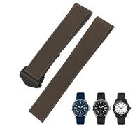 Clouism Cinturino per orologio in gomma siliconica da 20mm 22mm adatto per Tag Heuer CARRERA AQUARACER 300 WAY201A WAY211C Accessori per orologi(Brown Black Buckle,22mm)